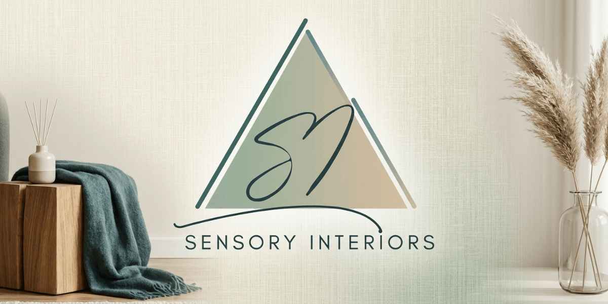 Logo for Sensory Interiors featuring a triangular design and elegant typography