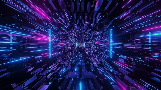 3d Illustration Blue Purple Futuristic Sci Fi Techno Lights Cool Background 181624 57587