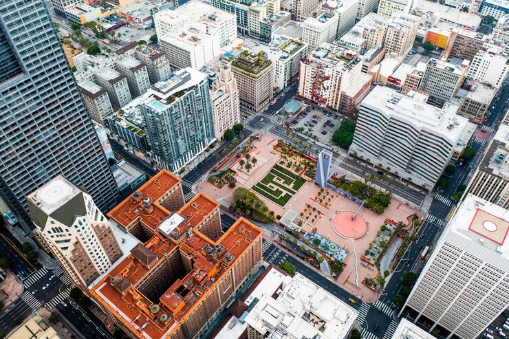 Complex Aerial View Cityscape 23 2148975288
