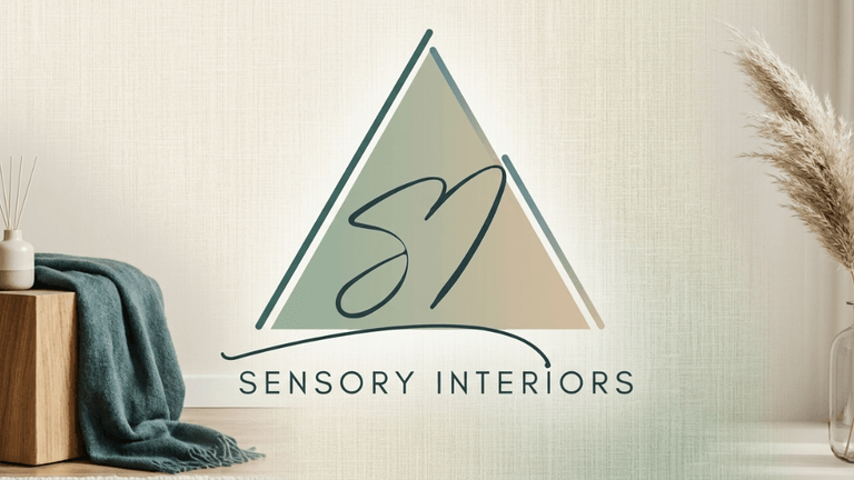 Logo for Sensory Interiors featuring a triangular design and elegant typography